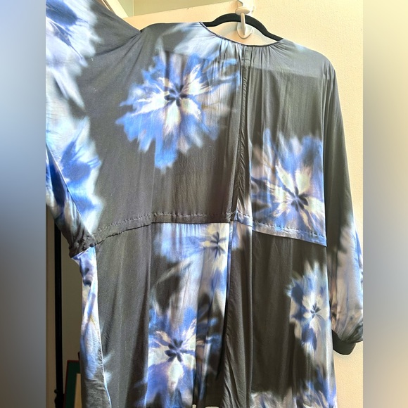 Zara Blue & Black Tie-Dye Flowy Tunic Top - Picture 9 of 14